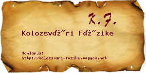 Kolozsvári Füzike névjegykártya